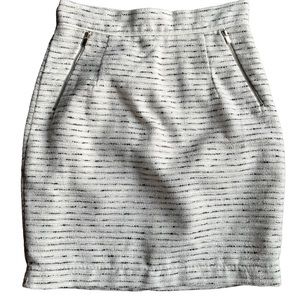 H&M White Black Knit Skirt